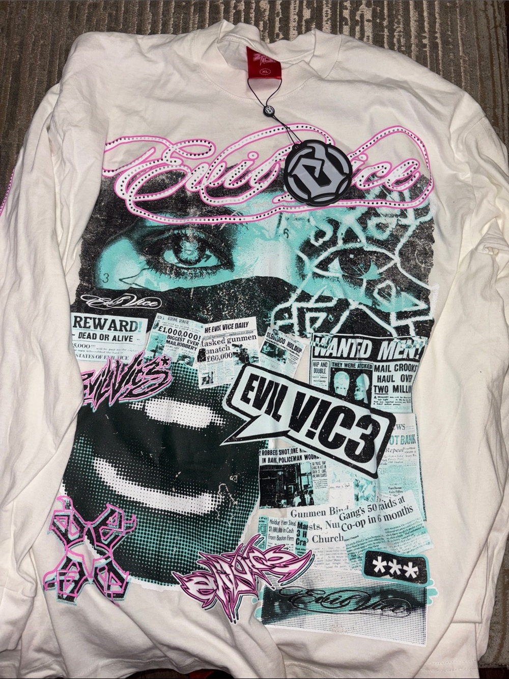 White Graphic Long Sleeve Tee